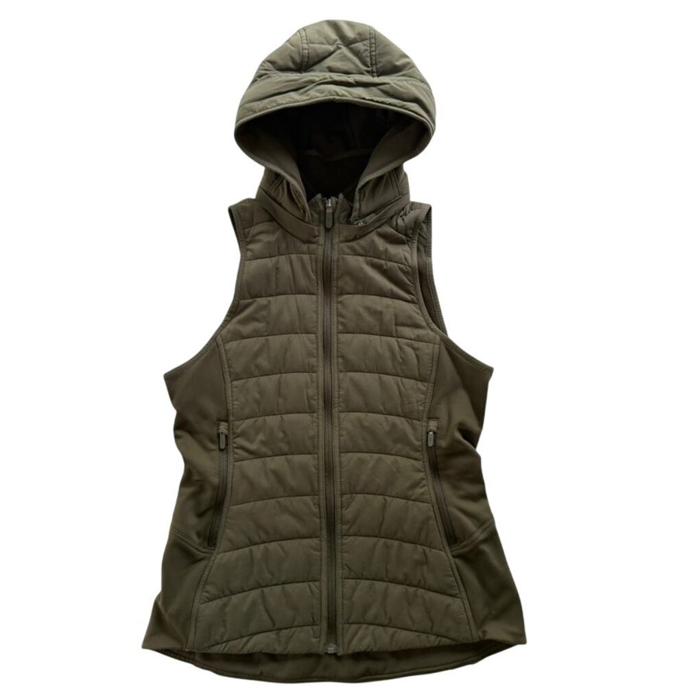 Lululemon Extra Mile Vest Size 6 Dark Olive Green Layer Ski Outdoors Run Gym - Picture 2 of 8